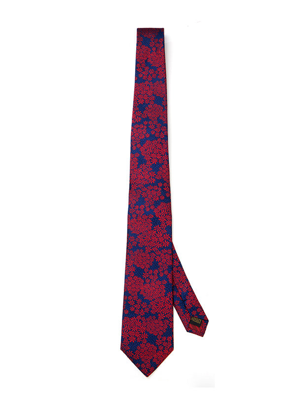 Torino All Over Dark Red Silk Tie