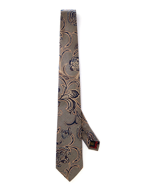Torino All Over Dark Brown Silk Tie