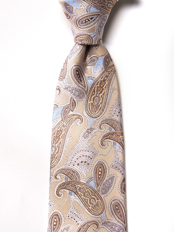 Torino All Over Beige Silk Tie