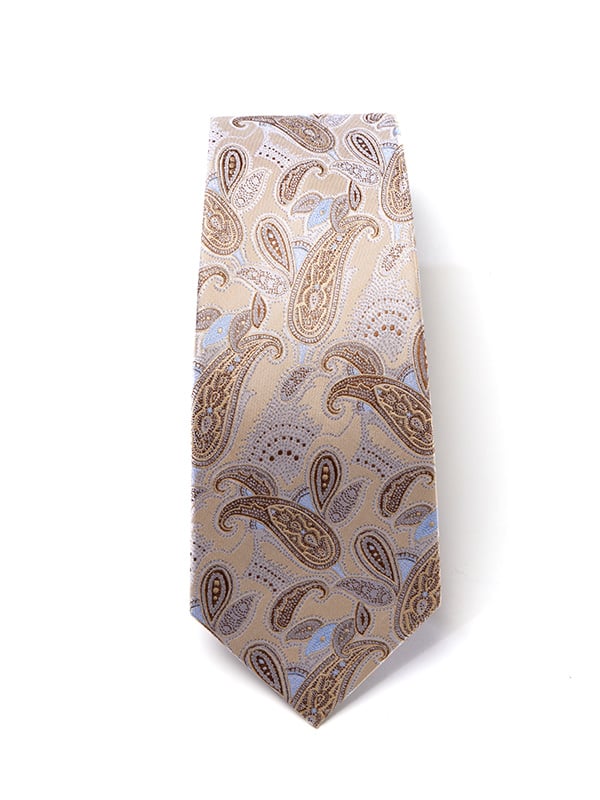 Torino All Over Beige Silk Tie