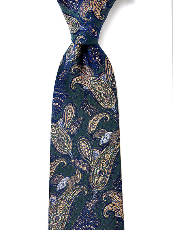Torino All Over Dark Green Silk Tie