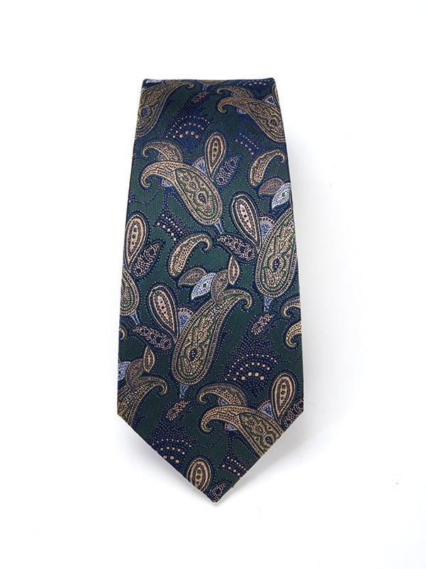 Torino All Over Dark Green Silk Tie