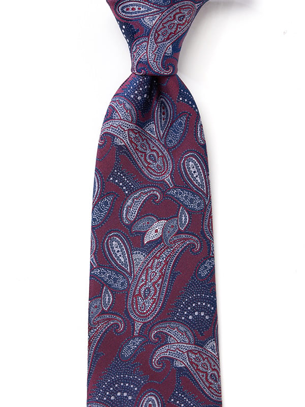 Torino All Over Dark Maroon Silk Tie