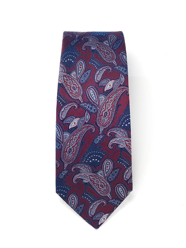Torino All Over Dark Maroon Silk Tie