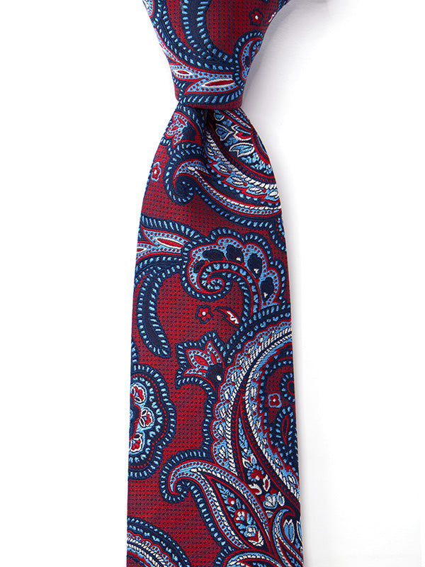 Torino All Over Dark Red Silk Tie