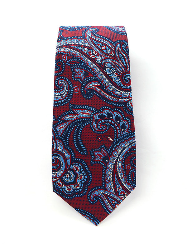 Torino All Over Dark Red Silk Tie