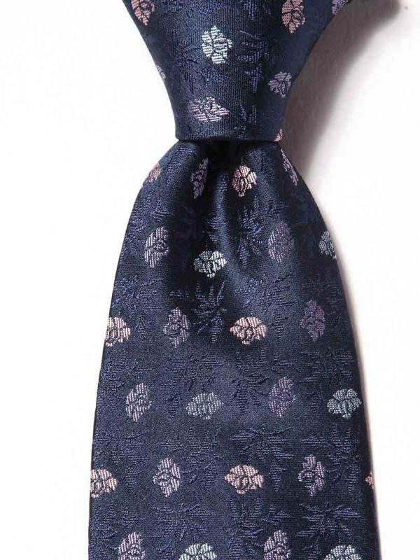 Torino All Over Navy Silk Tie