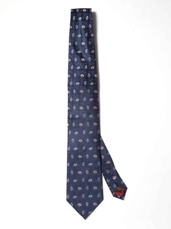Torino All Over Navy Silk Tie