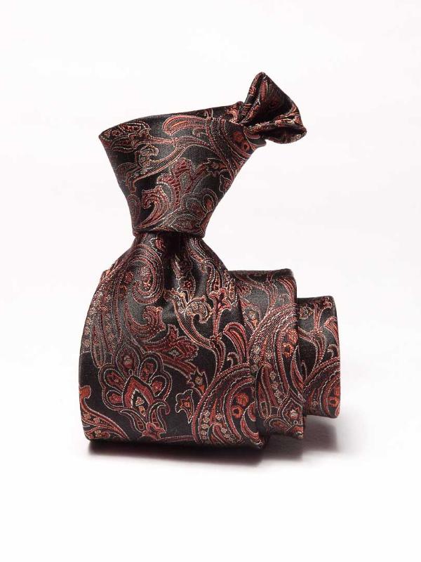 Torino All Over Dark Brown Silk Tie