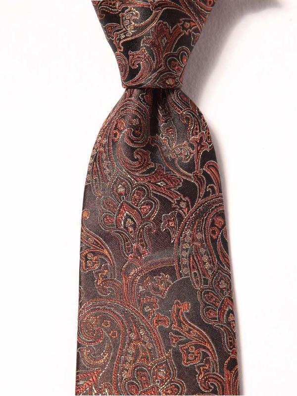 Torino All Over Dark Brown Silk Tie