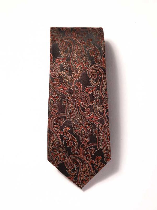 Torino All Over Dark Brown Silk Tie