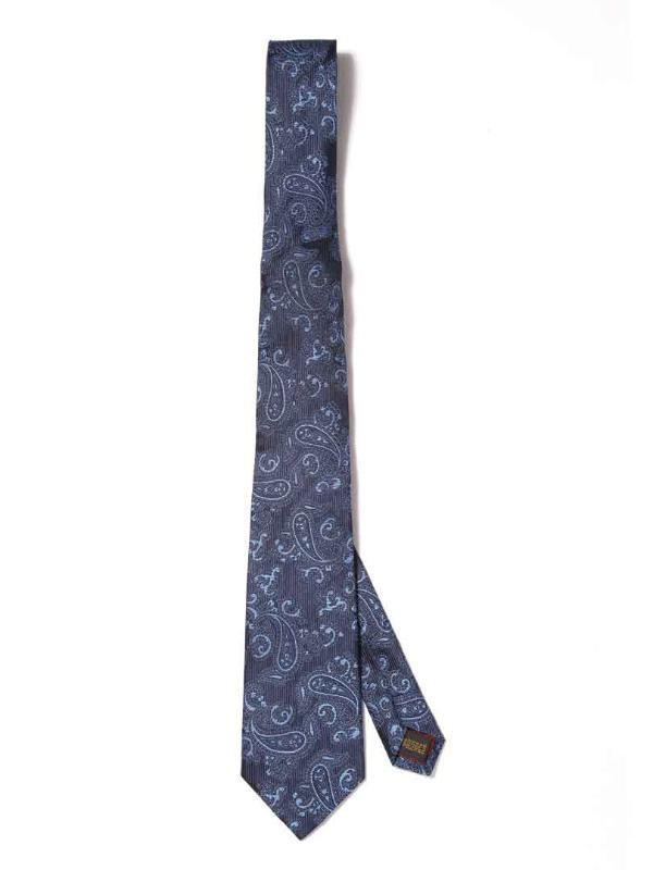 Torino All Over Navy Silk Tie