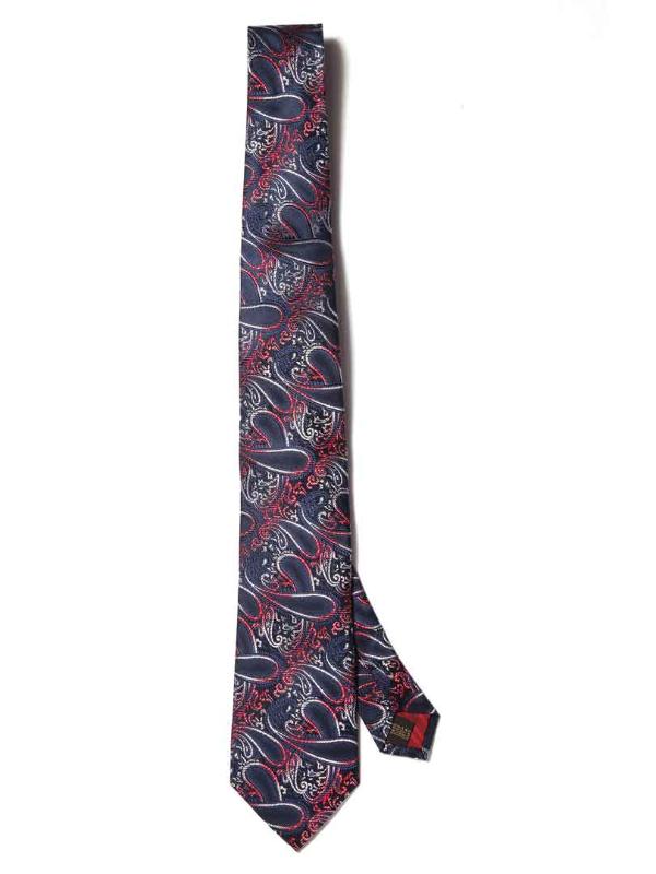 Torino All Over Navy Silk Tie