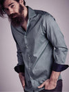 Xoyo Green Printed Full Sleeve Single Cuff Slim Fit Party Wear Blended Shirt
