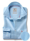 Murren Oxford Garment Dyed Sky Solid Full Sleeve Tailored Fit Casual Cotton Shirt
