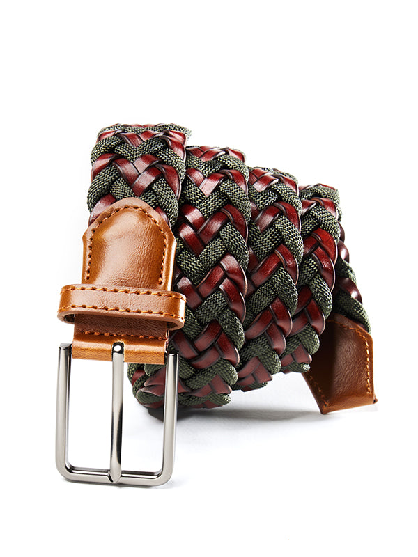 Z3 Multi Olive/ Tan Braided Leather Belt