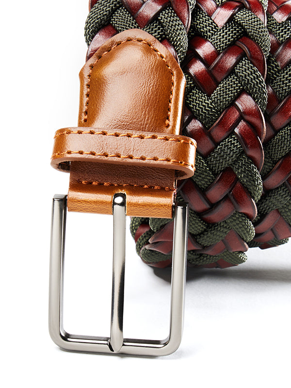 Z3 Multi Olive/ Tan Braided Leather Belt