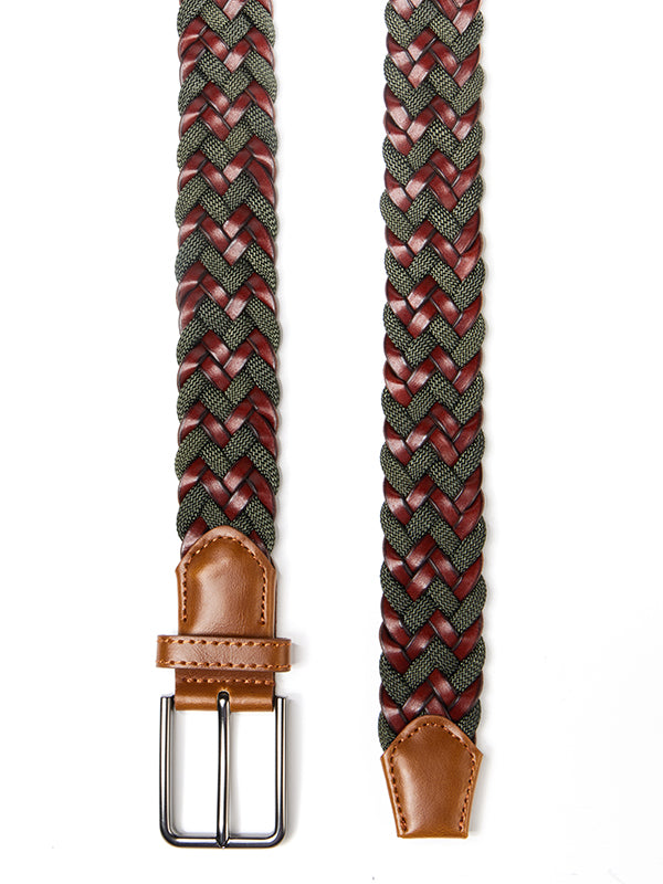 Z3 Multi Olive/ Tan Braided Leather Belt