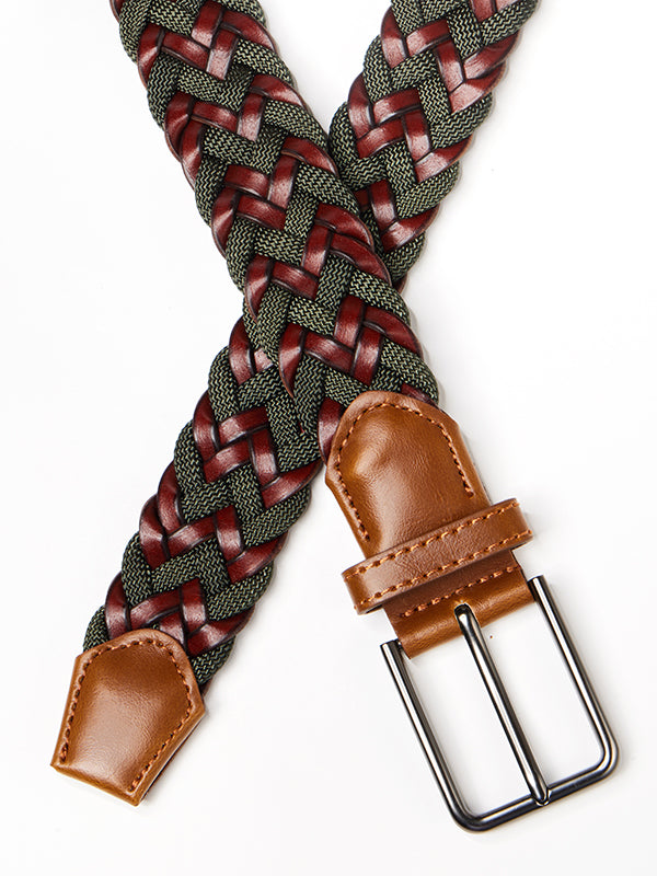 Z3 Multi Olive/ Tan Braided Leather Belt