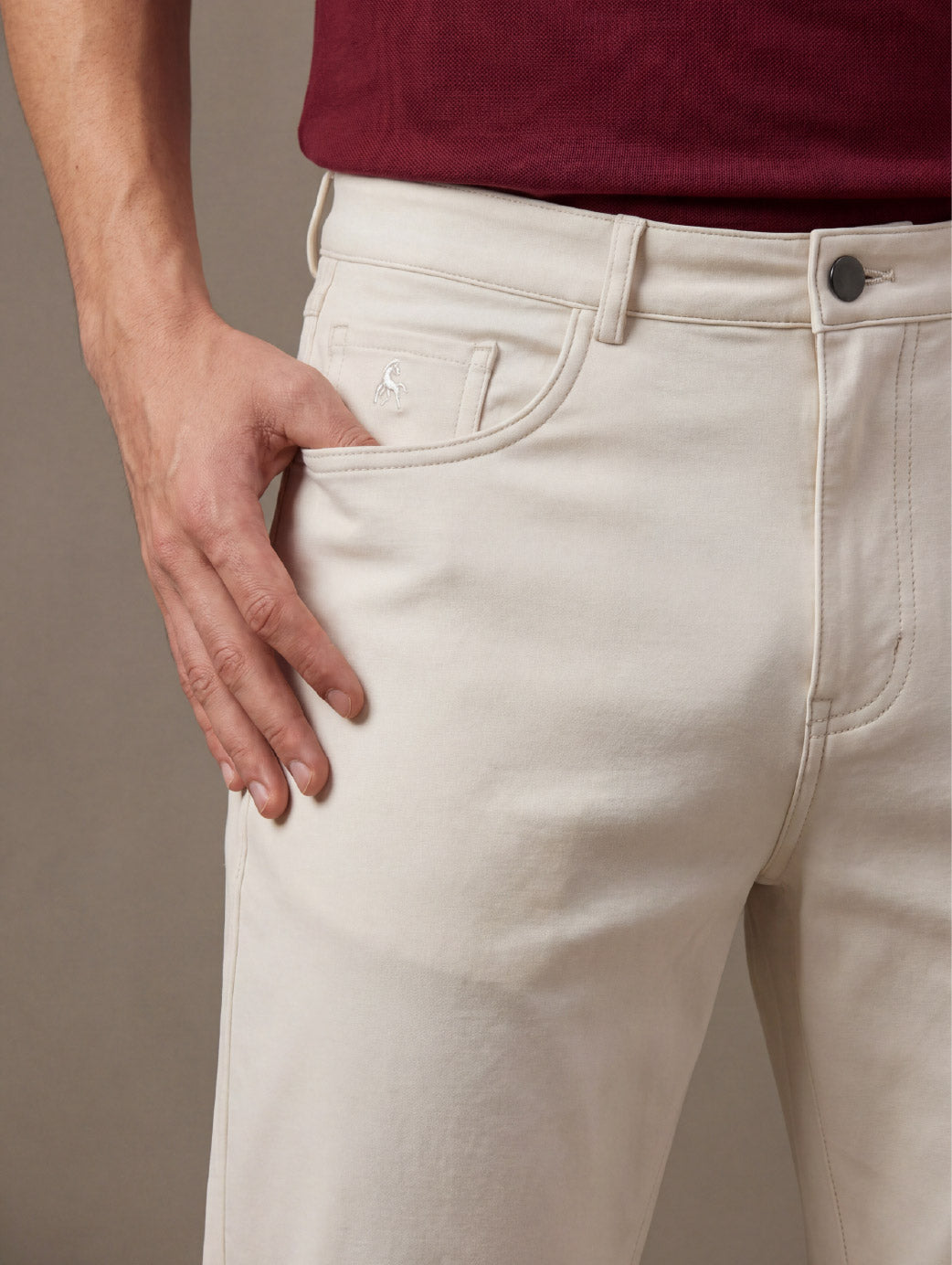 z3 4 Way Stretch Cream Tailored Fit Pants