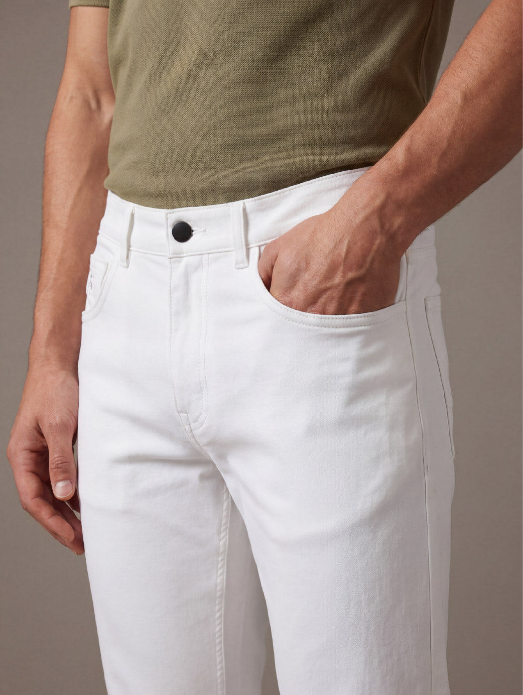 z3 4 Way Stretch White Tailored Fit Pants