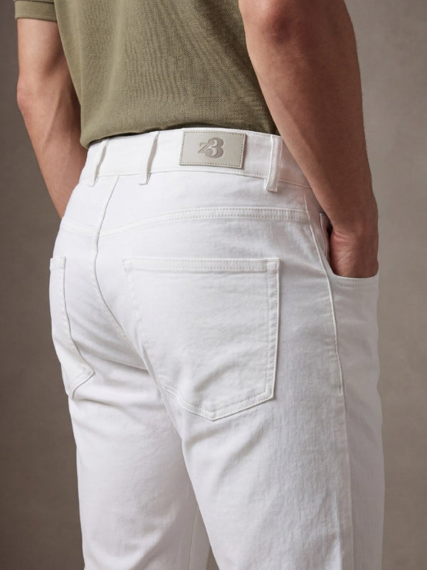 z3 4 Way Stretch White Tailored Fit Pants