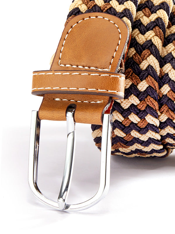 Z3 Multi Brown/ Beige/ Navy Braided Non-Leather Belt
