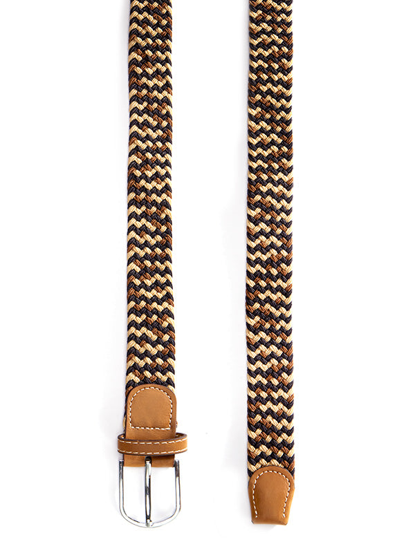 Z3 Multi Brown/ Beige/ Navy Braided Non-Leather Belt