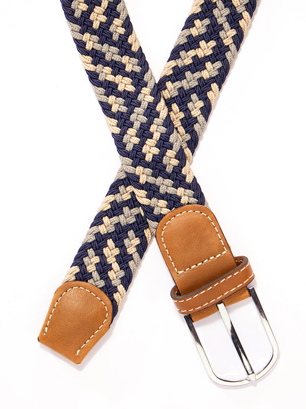 Z3 Multi Navy/ Grey/ Ecru Braided Non-Leather Belt