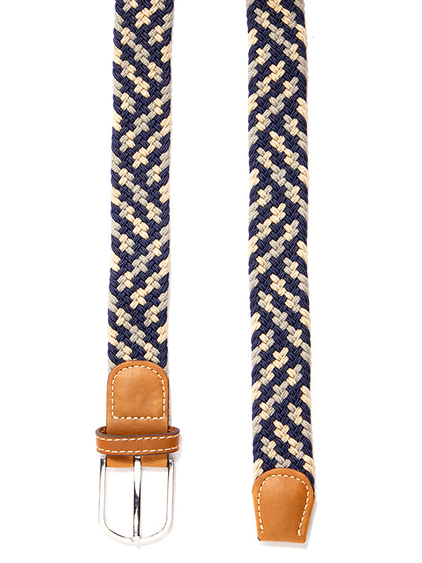 Z3 Multi Navy/ Grey/ Ecru Braided Non-Leather Belt