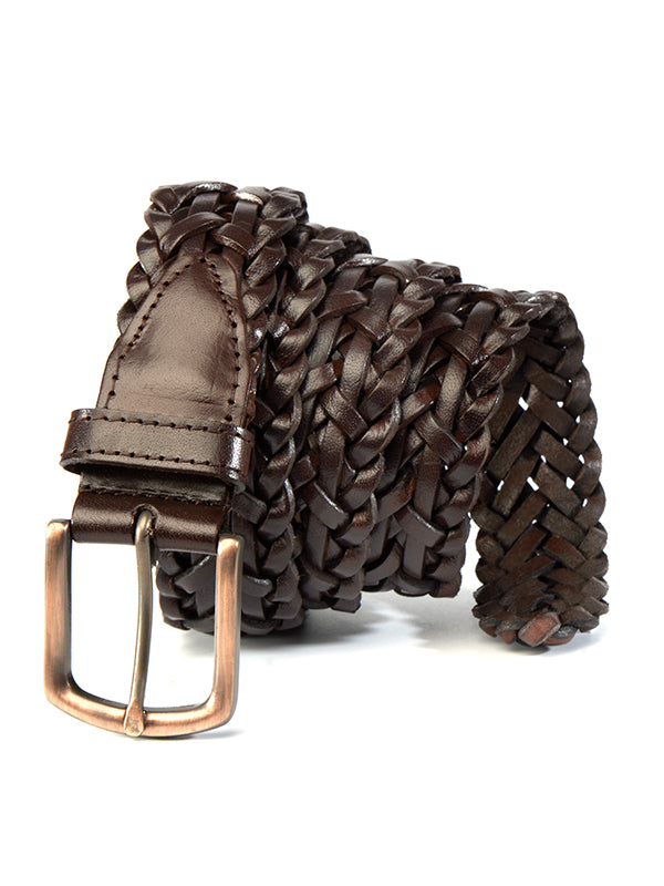 Z3 Brown Braided Leather Belt