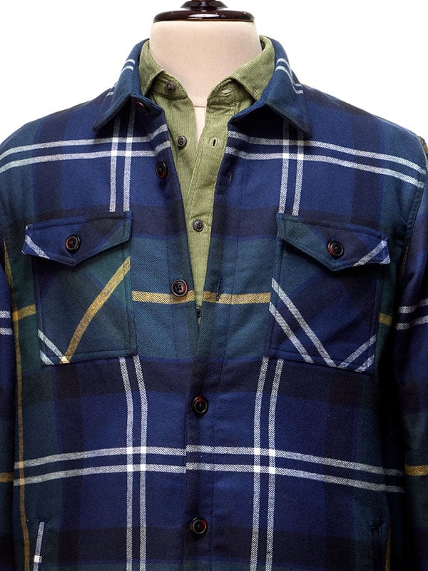 z3 Navy Check Tailored Fit Casual Cotton Shacket