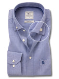 Zidane Oxford Blue Solid Full Sleeve Tailored Fit Casual Cotton Shirt