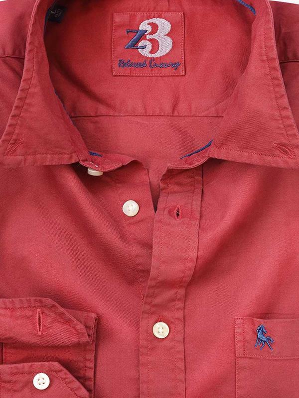 Bale Red Solid Full sleeve single cuff   Cotton Shirt