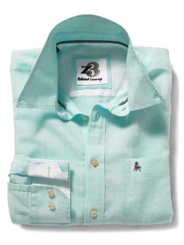 Seychelles Sea Green Printed Blended Shirt