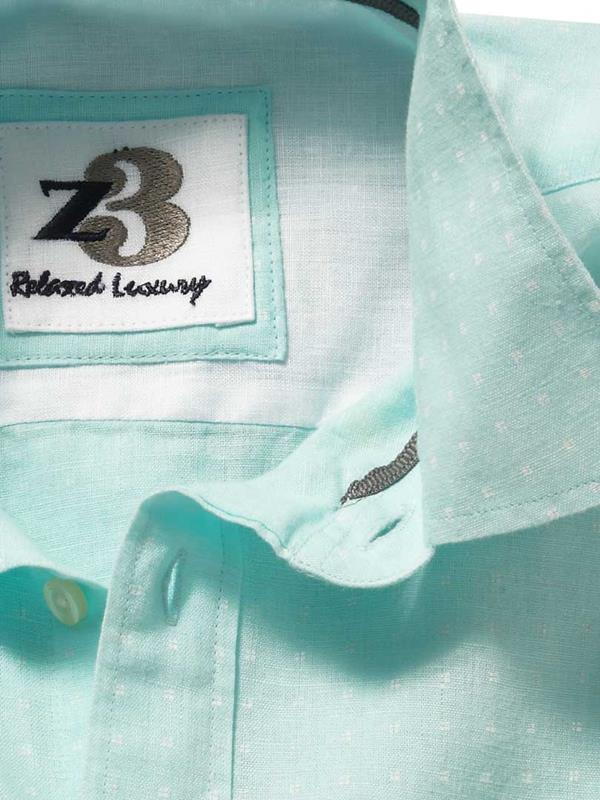 Seychelles Sea Green Printed Blended Shirt