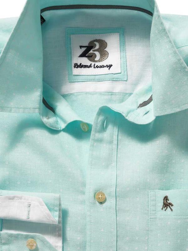 Seychelles Sea Green Printed Blended Shirt