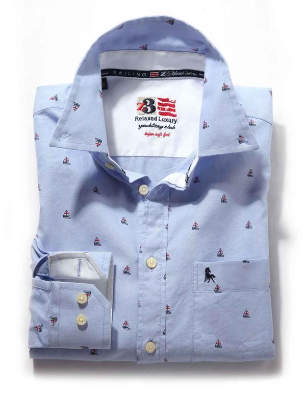 Yacht Sky Printed    Cotton Shirt