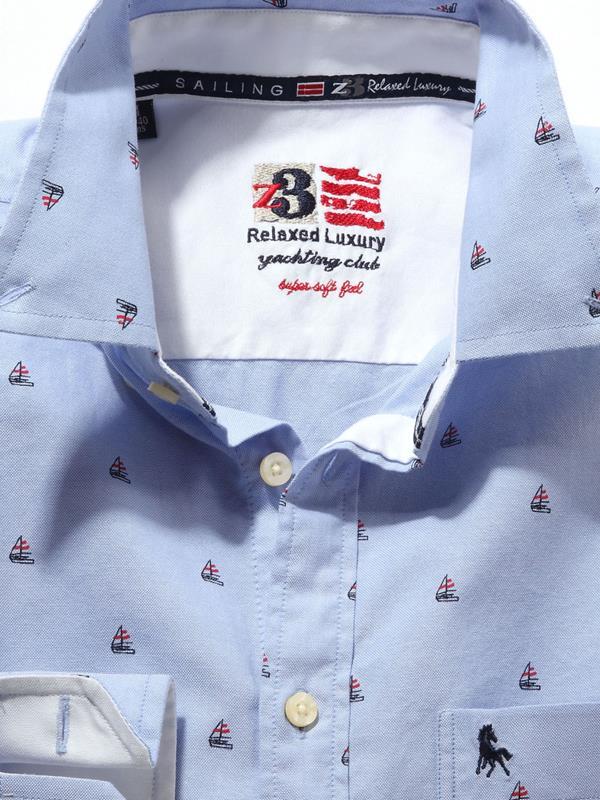 Yacht Sky Printed    Cotton Shirt