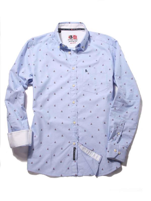Yacht Sky Printed    Cotton Shirt