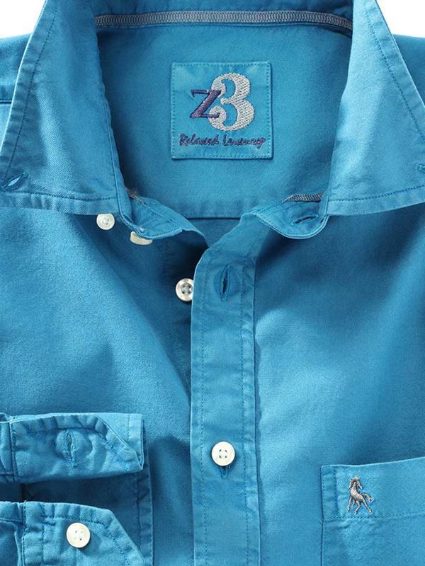 Bale Turquoise Solid Full sleeve single cuff   Cotton Shirt