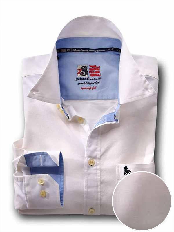 Captain White Solid Full sleeve single cuff   Cotton Shirt