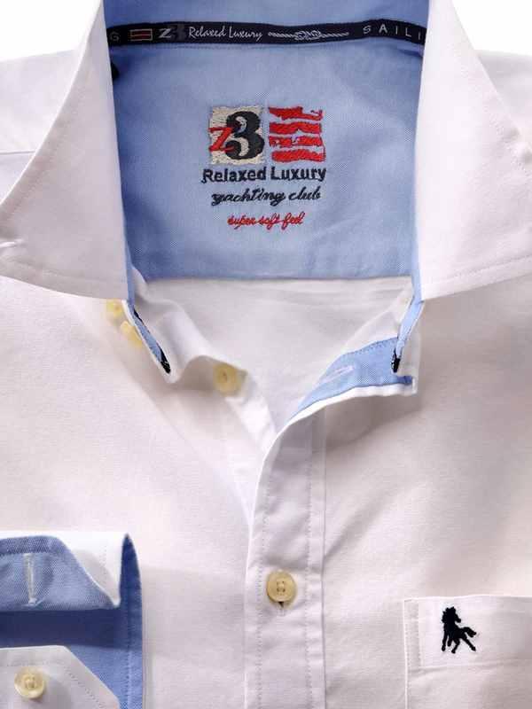 Captain White Solid Full sleeve single cuff   Cotton Shirt