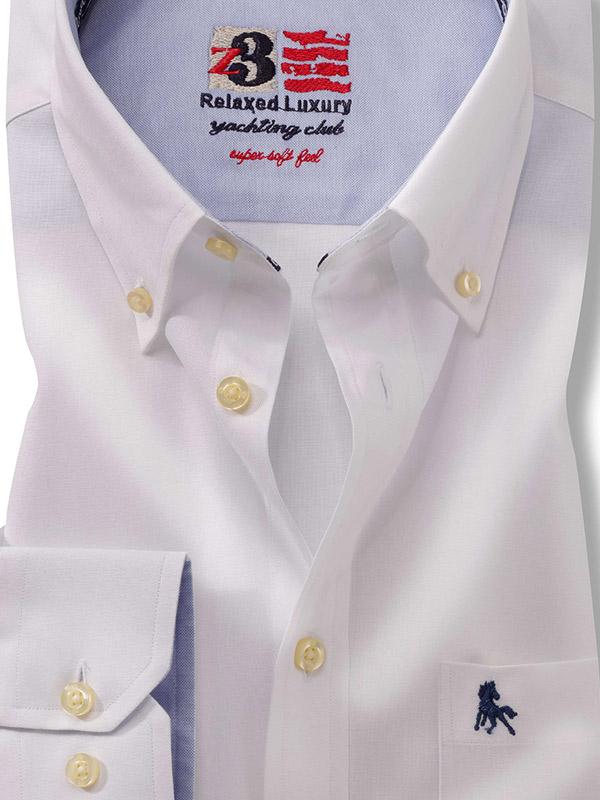 Captain White Solid Full sleeve single cuff   Cotton Shirt