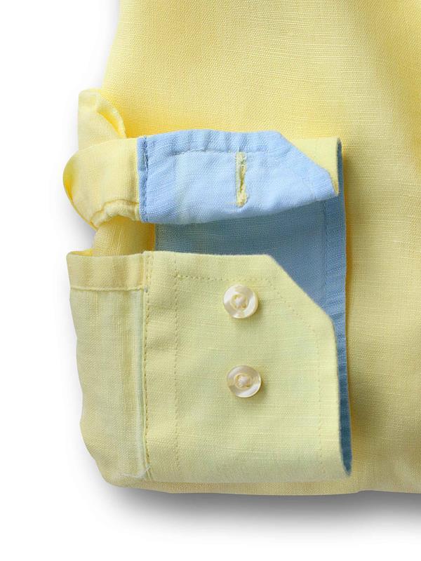 Safin Yellow Solid Full sleeve single cuff   Blended Shirt