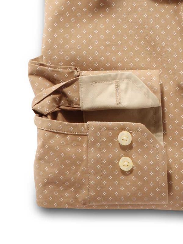 Purl Beige Printed    Cotton Shirt