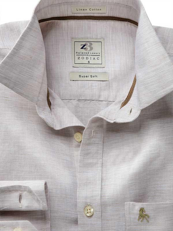 Sardinia Beige Solid    Blended Shirt