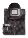 Stout Black Printed Full sleeve single cuff   Cotton Shirt