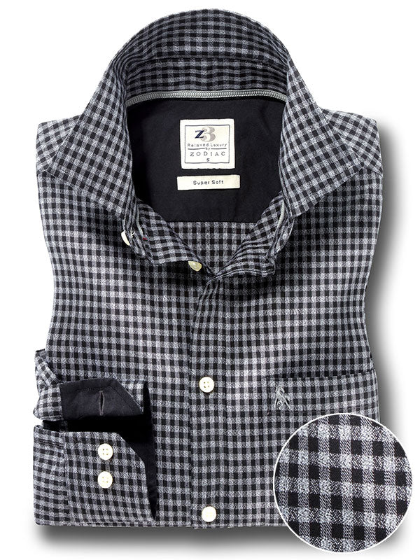 Breckenridge Black Check Full sleeve single cuff   Cotton Shirt