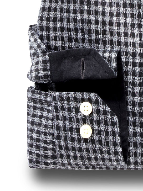 Breckenridge Black Check Full sleeve single cuff   Cotton Shirt